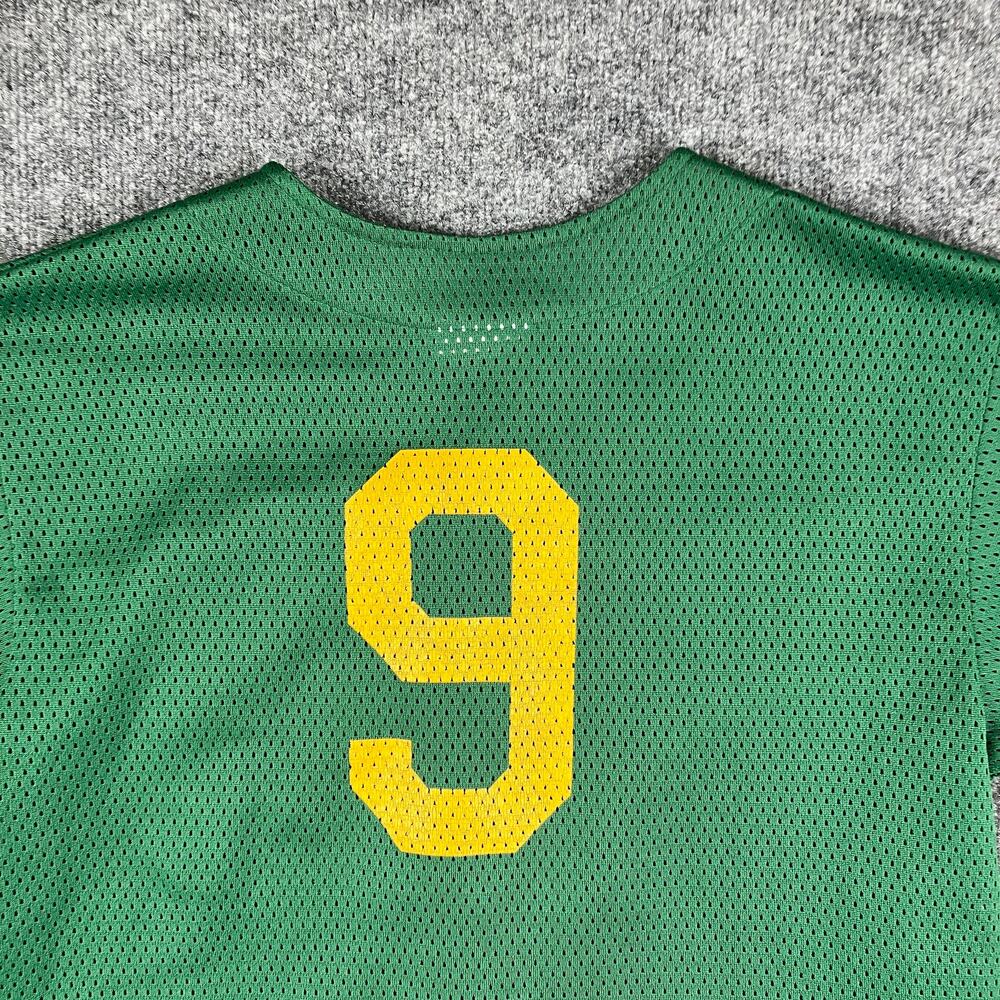 Baseball Jersey Mens Size L 42-44 Green Mesh Button Front Yellow H Logo - Picture 9 of 10